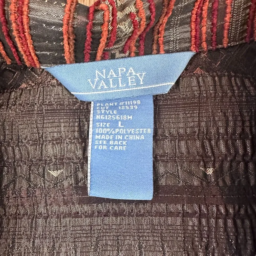Napa Valley Textured Stripe Jacket Womens Large Button Front 3/4 Sleeve - Picture 4 of 6